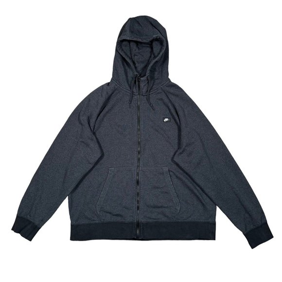 Nike Aw77 French Terry Shoebox Full Zip Hoodie Mens 2XL Charcoal Gray 678560-060 - Picture 1 of 7